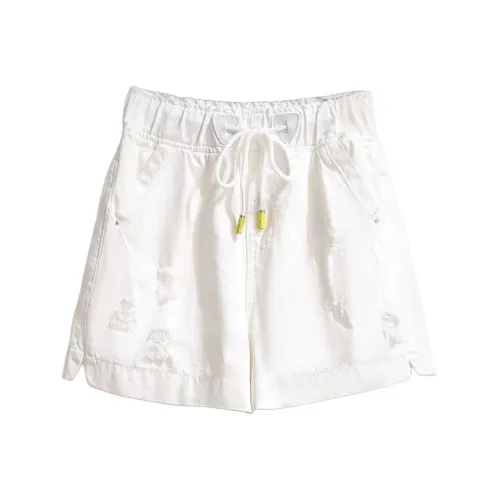 POWXV Белые Женские Джинсовые Шорты