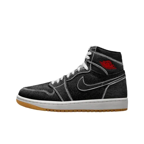 Jordan Air Jordan 1 High Топ Винтажные Баскетбольные Кроссовки Унисекс Черный