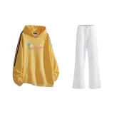 Свитшот с желтым яйцом + белый деним