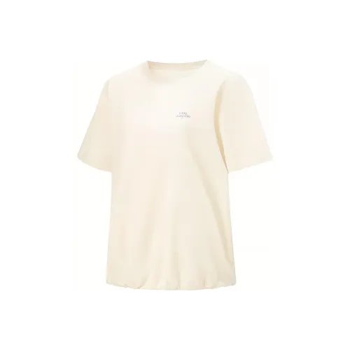 LINING Рукав с оборванным плечом T-рубашка Женская Экрю