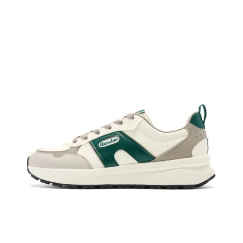 QIAODAN Dry Shock Absorbers Противоскользящий Дышащий Низкий Топ Casual Мужской Бежевый Зеленый