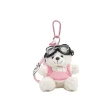 Розовый белый свитер, медведь - белый - розовый шнур