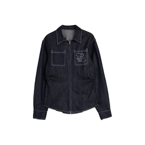 ELLE Джинсовый Синий Женская Рубашка