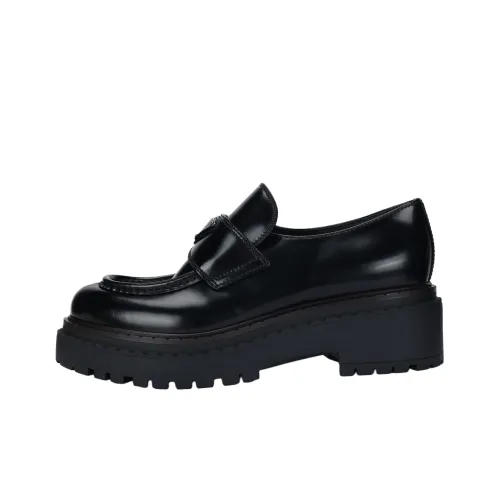 PRADA Шоколадные лоферы женские черные