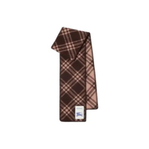 Burberry Узкий Шарф Из Шерсти В Клетку Прямоугольная Форма Края Обработаны Традиционным Обметочным Швом Символ Equestrian Knight Design В Виде Конного Рыцаря