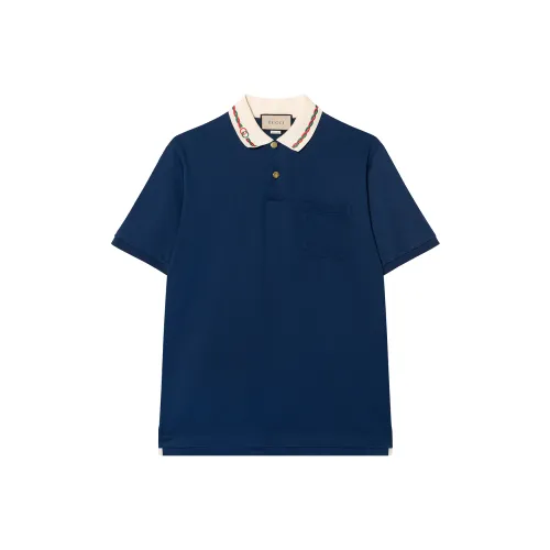 GUCCI SS22 Поло Мужское Темно-синий