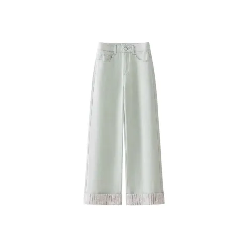 POWXV Светло-зеленые Женские Джинсы