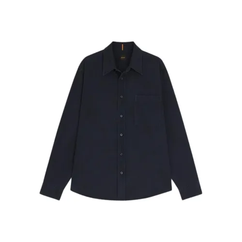 Hugo Boss Темно-синие мужские рубашки