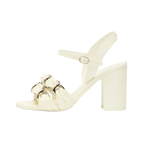 CHANEL 25B One Ремень Сандалии 9 см Женские Айвори Белый