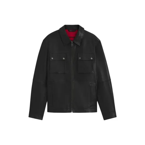 Hugo Boss Черные Мужские Кожаные Куртки