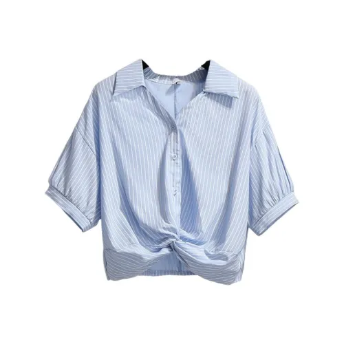 POWXV Blue Women's Shirts POWXV Синий Женские Рубашки