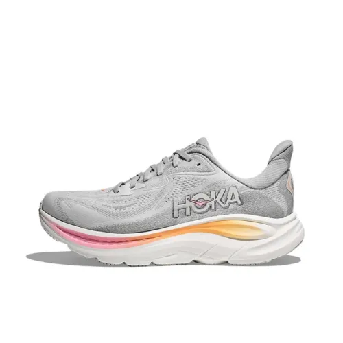 HOKA ONE ONE CLIFTON 10 Противоскользящие Устойчивые к истиранию Дышащие Поддерживающие Беговые кроссовки с амортизацией Женские Серые