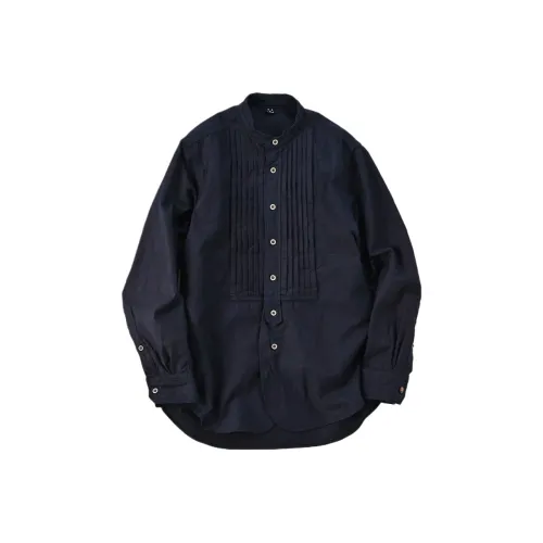 45 R Supima Ox 908 Pin-Tuck Stand Shirt Рубашка Унисекс