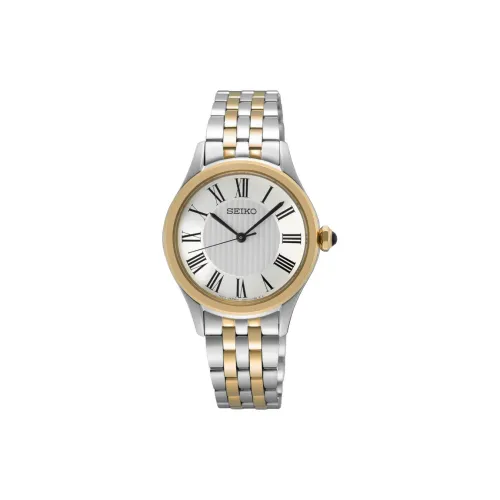 SEIKO Кварцевый механизм нержавеющая сталь ремешок 29,6 мм женские часы белый циферблат