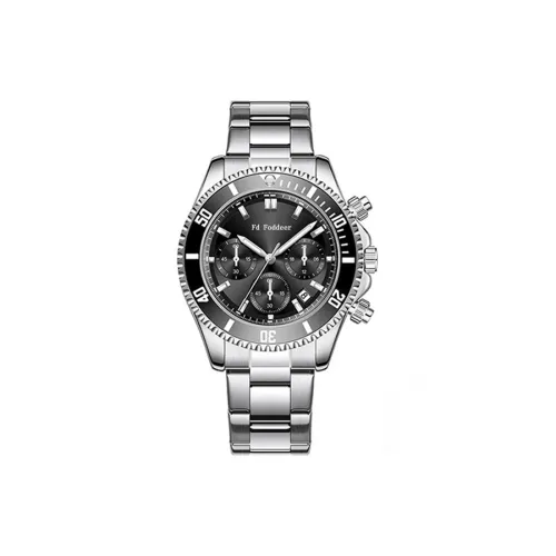 Fd Foddeer Кварцевый механизм ремешок из нержавеющей стали черный циферблат мужские часы