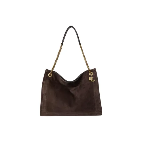 Ralph Lauren Кожа Тоут Сумка Сумка для покупок Сумка Большая Женская Ореховая