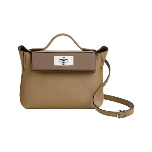 HERMES 24 24 Evercolor Swift Телячья кожа Одно плечо Сумка Женская Пыльно-сливовый