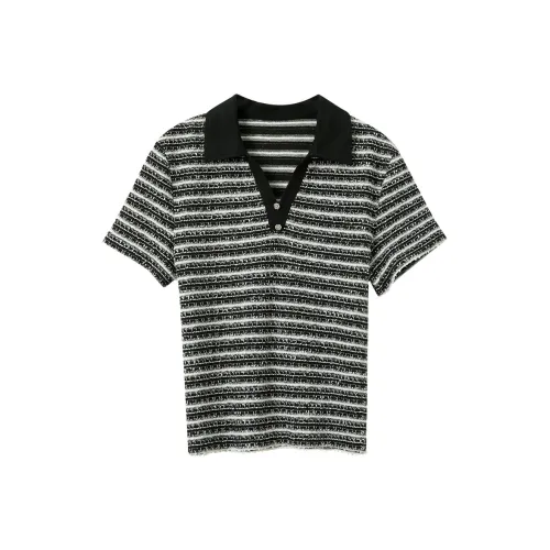 3COLOUR Черно-белые полосы Женские T-рубашки