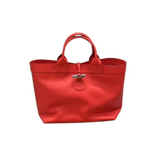 LONGCHAMP Le Roseau Телячья кожа Тоут Сумка Сумка для покупок Сумка Большая Женская Красная