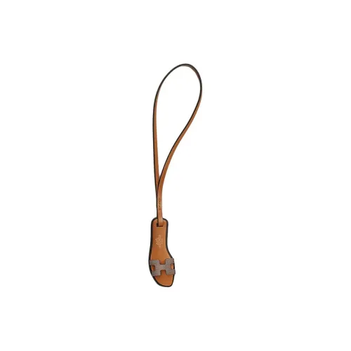 HERMES Oran Nano Эпсомская кожа Bag Charm Сумка Мерч Женские Heather Natural Sand Black