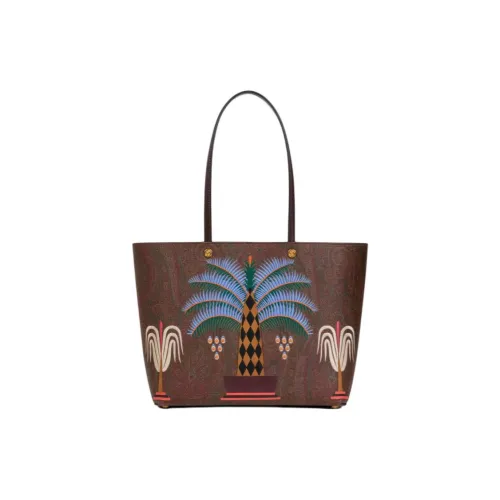 ETRO AGOSTINO IACURCI Коллаборация PVC Сумка-тоут Сумка для покупок Сумка через плечо Средняя Женская Коричневая