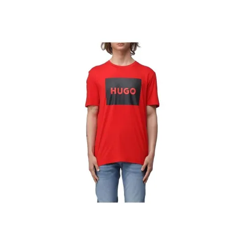 Hugo Boss Red Men's T-Shirts Hugo Boss Красные Мужские Футболки