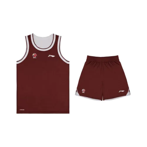 LINING Темно-бордовый/Белый/Березовый Серый Унисекс Баскетбольные костюмы