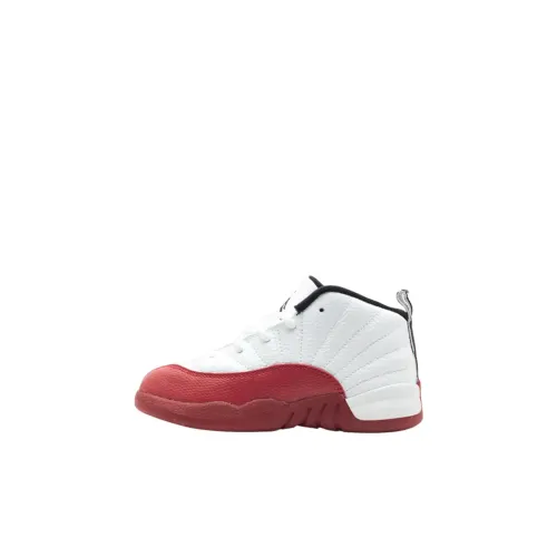 Jordan Air Джордан 12 MID Топ Обувь для малышей Белый Красный Infant And Toddler