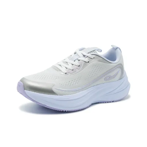 QIAODAN Детская беговая обувь, низкий топ, серый, серебристый/фиолетовый, школьный возраст