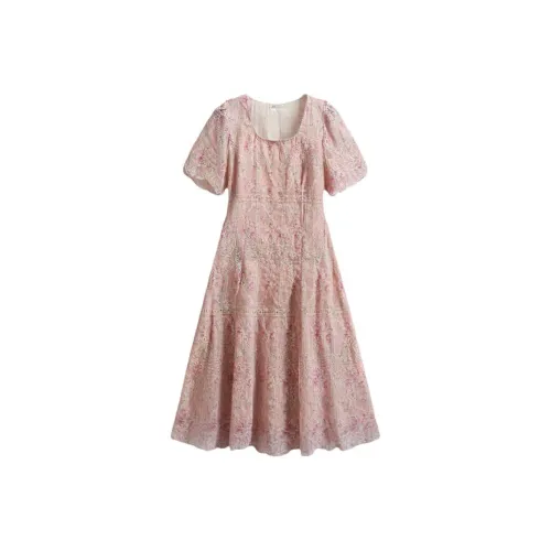 POWXV Короткий рукав Платье Женское