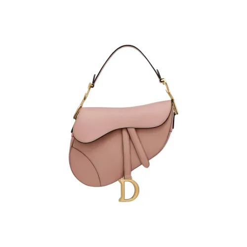 DIOR Седло Телячья кожа Седло Сумка Сумка на одно плечо Средняя Женская Розовая