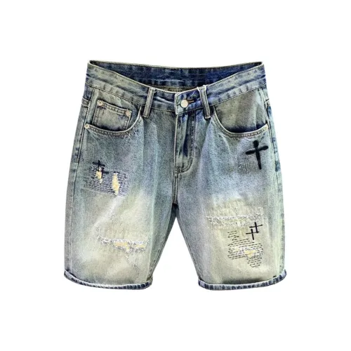 GEOGRE ALEX Blue Men's Denim Shorts GEOGRE ALEX Синий Мужские Джинсовые Шорты
