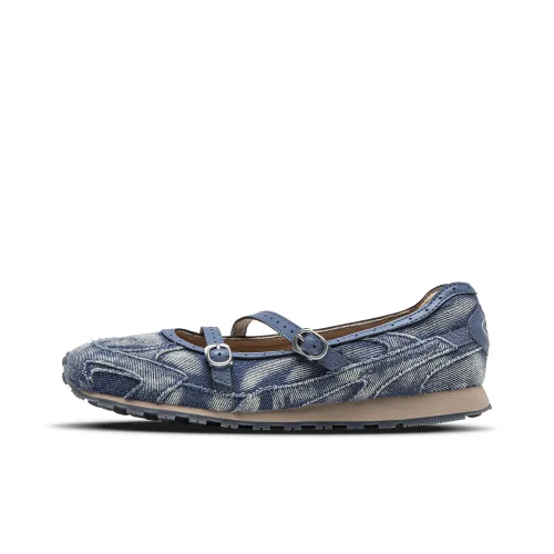 Mizuno LG 60S Повседневный Низкий Топ Джинсовый Синий Женский