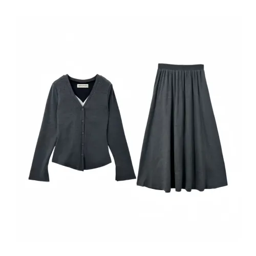 ZWTX STUDIO Комплект с юбкой Женские Серый