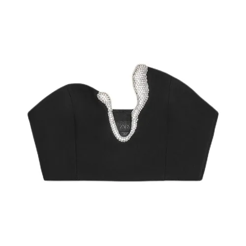 ZARA Черный Женский Топ без бретелек