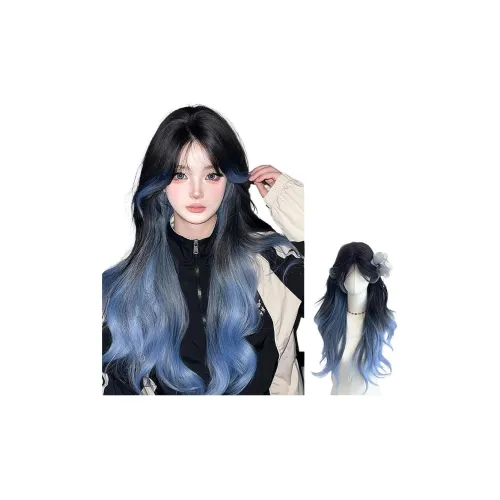 GLUNA Туманный Радужка Forehead Lace Полная Заколка Женские CENTER Часть Градиент Черный Синий Балаяж Длинные Волосы