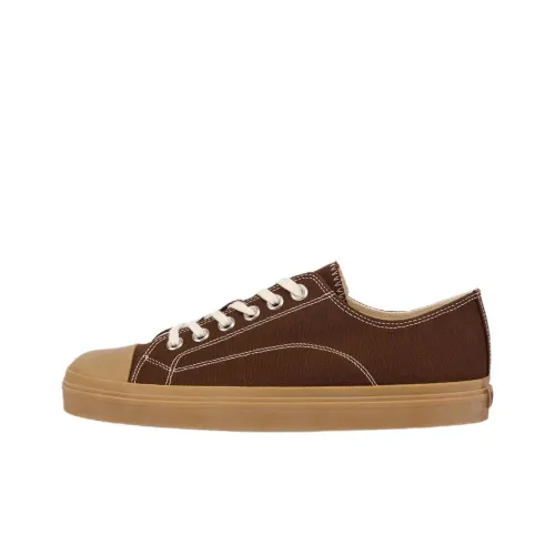 MOSCHINO Low-Top Canvas Shoes Brown Men's
