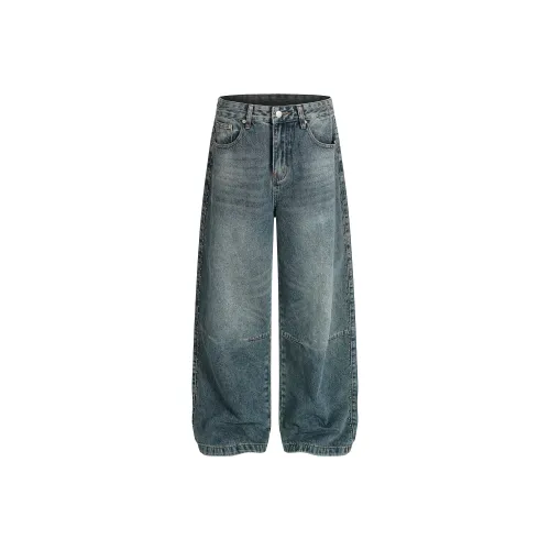 ONITSOP Свободный крой Модный бренд Роскошная уличная одежда Handsome Прямой крой Джинсы Унисекс