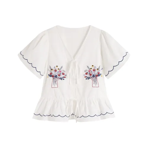 Migu Экрю Женские Рубашки