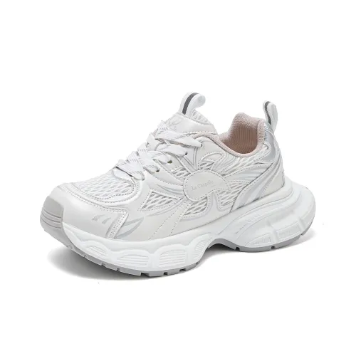 La Chapelle Устойчивый к истиранию Дышащий Легкий Низкий Топ Кроссовки с Толстой Подошвой Женские Розовые