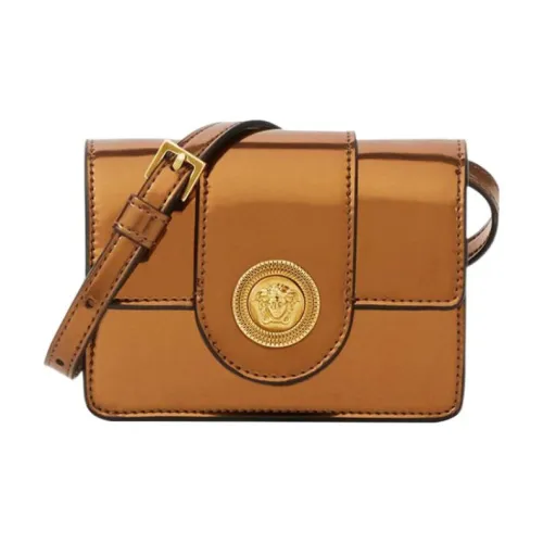 VERSACE Полиэстер Сумка через плечо Мини Мужская Золотисто-коричневая