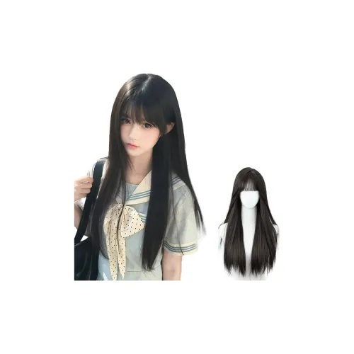 GLUNA Перука для женских длинных волос с уменьшением возраста боковая часть и черные прямые волосы лолита естественная реалистичная перука