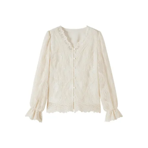 XIANGYING Цапельно-белый Женские Рубашки