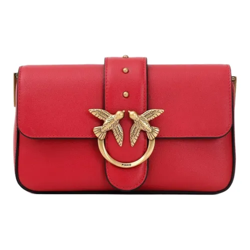 PINKO Love Bag Сумка через плечо из кожи мини женская красная