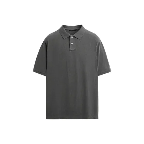 ZARA Polo угольно-серого цвета для мужчин