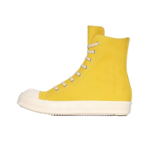 Rick Owens DRKSHDW High-Top Canvas Shoes Yellow Women's