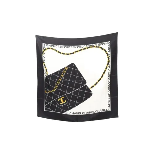 CHANEL Шелковые шарфы Унисекс Черный