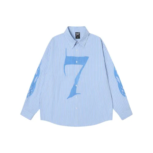 HIPHOPPUNKS Blue Men's Shirts HIPHOPPUNKS Синие Мужские Рубашки