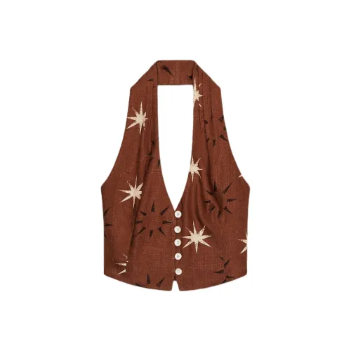 ZARA Земляной тон Женские Майки