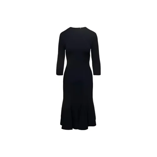 Stella McCartney Черное Женское Длинное Платье с Длинными Рукавами